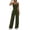 Army Green, variant on Women's Ribbed Tank Top and High Waisted Flare Pants Set Solid Color Casual Lounge Outfit Sling Top with Drawstring Waist and Pockets Two Piece Set, Gray S