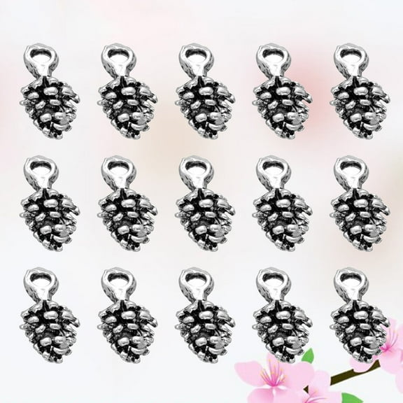 PENIKOKO 100 Pieces Pine Cone Charms Pendants Alloy for Jewelry Making, Necklace, Bracelet, Vintage Craft Supplies