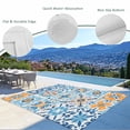 thumbnail image 3 of Blue Mediterranean Outdoor Rug for Patio/Deck/Porch, Non-Slip Large Area Rug 5 x 7 Ft, Vintage Moroccan Tiles Texture Indoor Outdoor Rugs Washable Area Rugs, Reversible Camping Rug Carpet Runner, 3 of 8