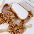 thumbnail image 5 of WUXIAN Child Baby Shoes With Hair Band Fashion Soft Soled Shoes Versatile Dress Flower Shoes Breathable Footwear, 5 of 6