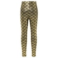 thumbnail image 2 of Haitryli Girls Athletic Leggings Kids Scales Fish Printed Tights Workout Yoga Pants Running Dancing Tumbling Gold 2-3, 2 of 7