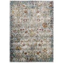 Success Manuka Distressed Vintage Floral Lattice 4x6 Area Rug in Multicolored