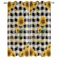 thumbnail image 4 of Outdoor Curtains for Patio Waterproof Bee Sunflowers Indoor/Outdoor Curtain Tiebacks Black Buffalo Plaid You Are My Sunshine Privacy Sun Block Grommet Drapes for Pergolas Gazebo 2 Panel 54x108 Inch, 4 of 9