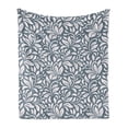 thumbnail image 1 of Abstract Soft Flannel Fleece Blanket, Pastel Illustration of Victorian Style Curves and Strokes Floral Details, Cozy Plush for Indoor and Outdoor Use, 60" x 80", Cadet Blue and White, by Ambesonne, 1 of 5