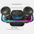 thumbnail image 4 of DOSS Touch Wireless Bluetooth Pairing Speaker with 24W HD Stereo Sound, Punchy Bass, IPX7 Waterproof, 24H Playtime, Multi-Colors Lights, Speaker for Home,Outdoor-Green, 4 of 8