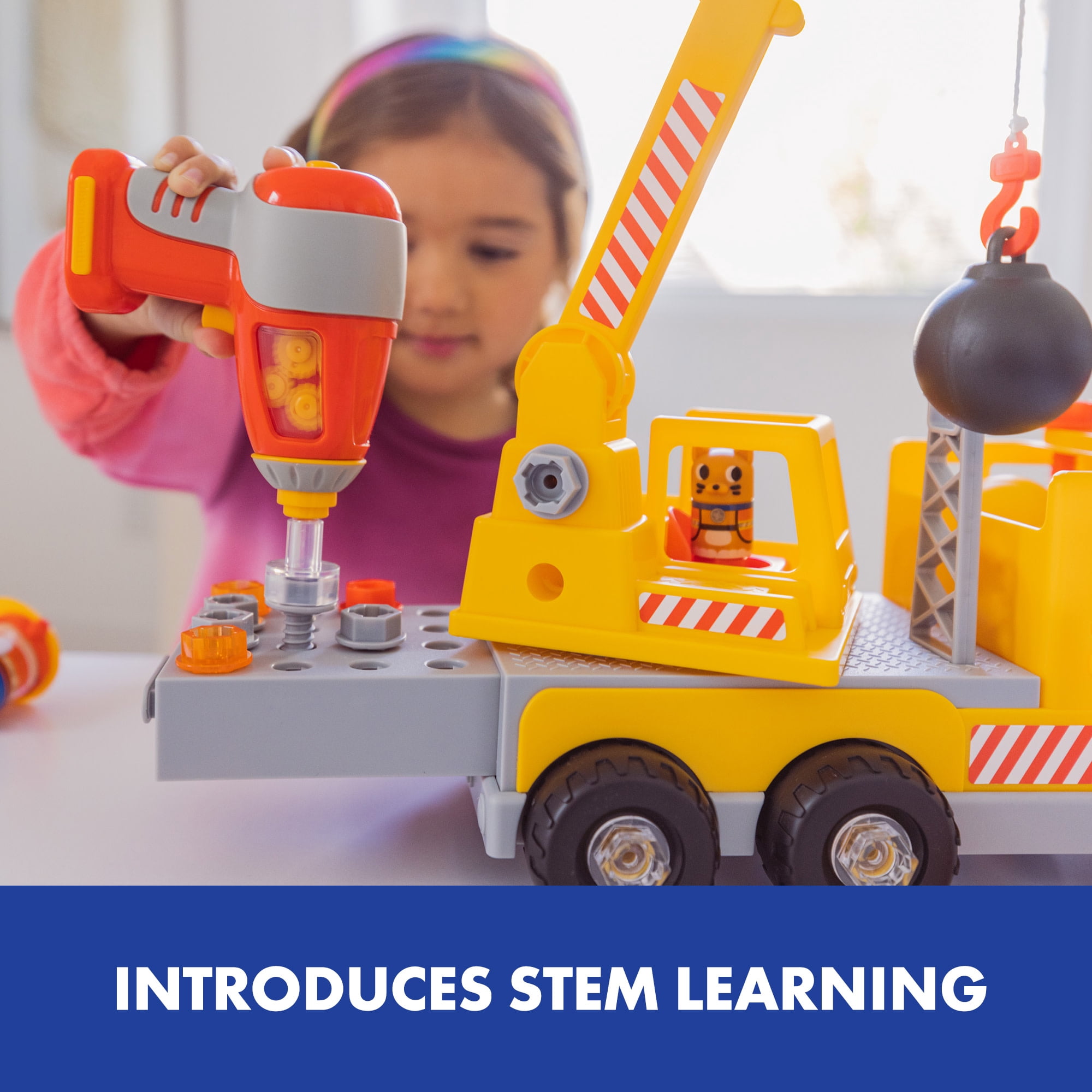 Educational Insights Design and Drill Bolt Buddies Crane, STEM Toy, Ages 3+