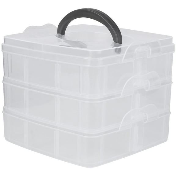 FONDOTIN 3-Tier Adjustable Plastic Storage Organizer with 18 Compartments for Craft Supplies, Home, Office, and Small Item Organization