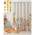 thumbnail image 2 of Fall Shower Curtain Berry Flower Bathroom Curtains with Hooks, Waterproof Fabric Orange Autumn Maple Leaf Plant Linen Thanksgiving Bath Shower Curtains Set for Bathroom Bathtubs Decor 36x72 Inch, 2 of 7