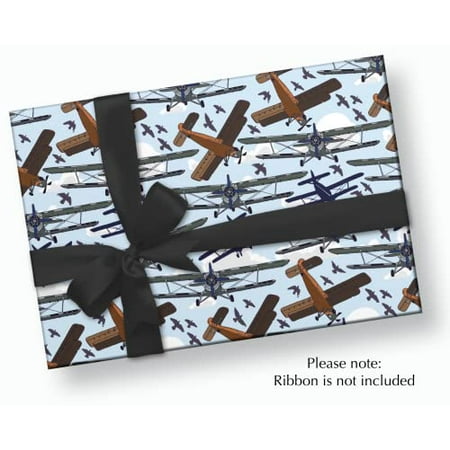 Stesha Party Airplane Wrapping Paper Vintage Plane Present Gift Wrap 30 x 20 Inch (3 Sheets)