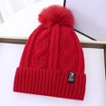 thumbnail image 1 of Wancir Womens Winter Ribbed Beanie Crossed Cap Chunky Cable Knit Pompom Soft Warm Hat, 1 of 3