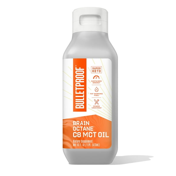 Brain Octane Premium C8 MCT Oil from Non-GMO Coconuts, 14g MCTs, 16 Fl