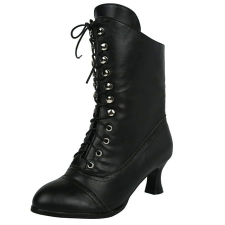 

wofedyo Womens Boots Vintage Printed High Boots Women Shoes Boots Heels Women Splicing Women S Boots Boots For Women