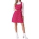 thumbnail image 1 of Vestido de Tweed INSPIRE CHIC sin mangas para mujeres con escote cuadrado y botones, vestido tipo pinafore M Rosa Fucsia, 1 of 6