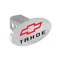 Chevy Tahoe Metal Trailer Hitch Cover Plug With Red Chevrolet Bowtie