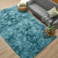 thumbnail image 3 of Debonair Super Soft Shaggy Rugs Fluffy Carpets 4x5.3 Feet Indoor Modern Plush Area Rugs for Living Room Bedroom Home Decor Upgrade Anti-Skid Rectangular Fuzzy Rug, Blue, 3 of 9