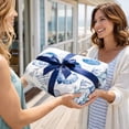 thumbnail image 5 of Serafina Home Decorative Home Decor Ocean Life Coastal Throw Blanket: Soft Plush Velvet Fleece Calming Hues of Blues Greys on White, Accent with Shells Coral and Starfish, 5 of 12
