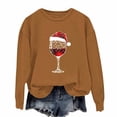 thumbnail image 2 of Ayfxijin Pullover Sweaters for Women,Women's Pullover Christmas Red Wine Glass Print Long Sleeve O-Neck Sweatshirts, 2 of 3