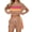 Khaki, variant on 2 Piece Workout Sets for Women Summer Striped Crew Neck Short Sleeve Tops Casual Shorts Color Blocked Sweatsuit Casual Outdoor Sports and Leisure Matching Outfits White XL
