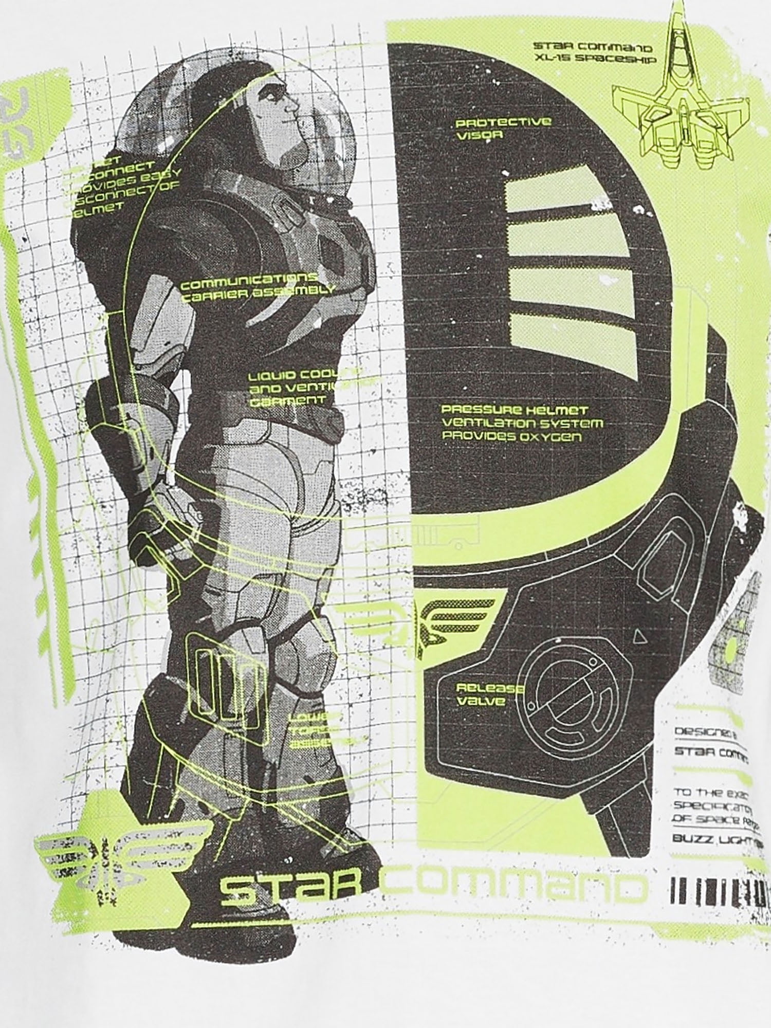 Lightyear Men’s Buzz Schematic Men's Short Sleeve Graphic Tee Bundle, 2-Pack
