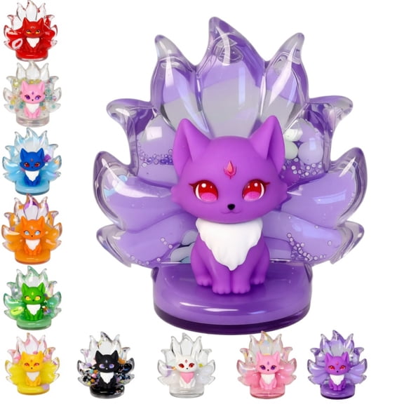 Wizlet Nine-Tailed Fox Quicksand Ornaments ,Toy Collection Desk Accessories Home & Office Decoration,Car ornaments