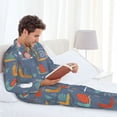 thumbnail image 4 of Mens Pajamas Set, Cute Snail Doodle Button Down Long Sleeve Loungewear Sleepwear Pjs sets for Men, 4 of 5