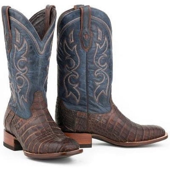 Men's Stetson Bozeman Caiman Belly Boots Handcrafted JBS Collection Brown