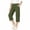 Green, variant on New Summer Petite Fit 7/8 Length Pants Casual Comfortable Solid Color Cargo Pants Green 170