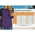 thumbnail image 3 of TEMOFON Long Sleeve Tops for Women Color Block Casual Tunic Crew Neck Sweatshirts Striped Raglan Sleeve Loose T Shirts for Women, 3 of 5
