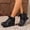 Black, variant on Platform Hidden Heels Sneakers for Women Lace Crochet Lace Up Chunky Bottom High Heels High Top Canvas Shoes Loafers