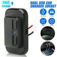 thumbnail image 2 of 12V USB Outlet Automotive USB Port Panel Mount 12V USB Charger Multi Port Switch Panel Car Charger Socket Power Dual Port 12V 24V Quick Car Charger for Cars Bus ATV RV Boat Truck, 3.1A (2 Pack), 2 of 12