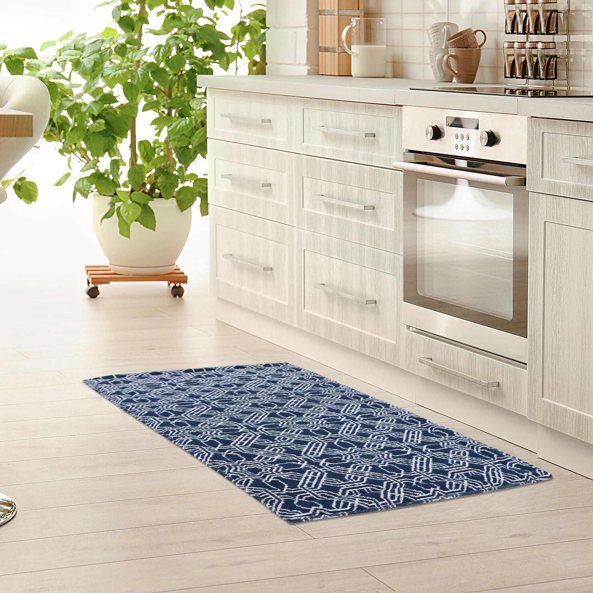 Rugsmith Navy Machine Woven Pascal Anti-Fatigue Kitchen Mat, 20" x 36"