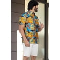 thumbnail image 5 of HAPPY BAY Men's Hawaiian Shirts Short Sleeve Button Down Shirt Mens Summer Shirts Casual Beach Holiday Hawaii Island Shirts for Men Funny 7XL Dolphin Turtle, Orange, 5 of 6