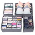 thumbnail image 1 of Simple Houseware Closet Underwear Organizer Drawer Divider 4 Set + 6 Set Drawer Divider Baskets Bins - black, 1 of 6