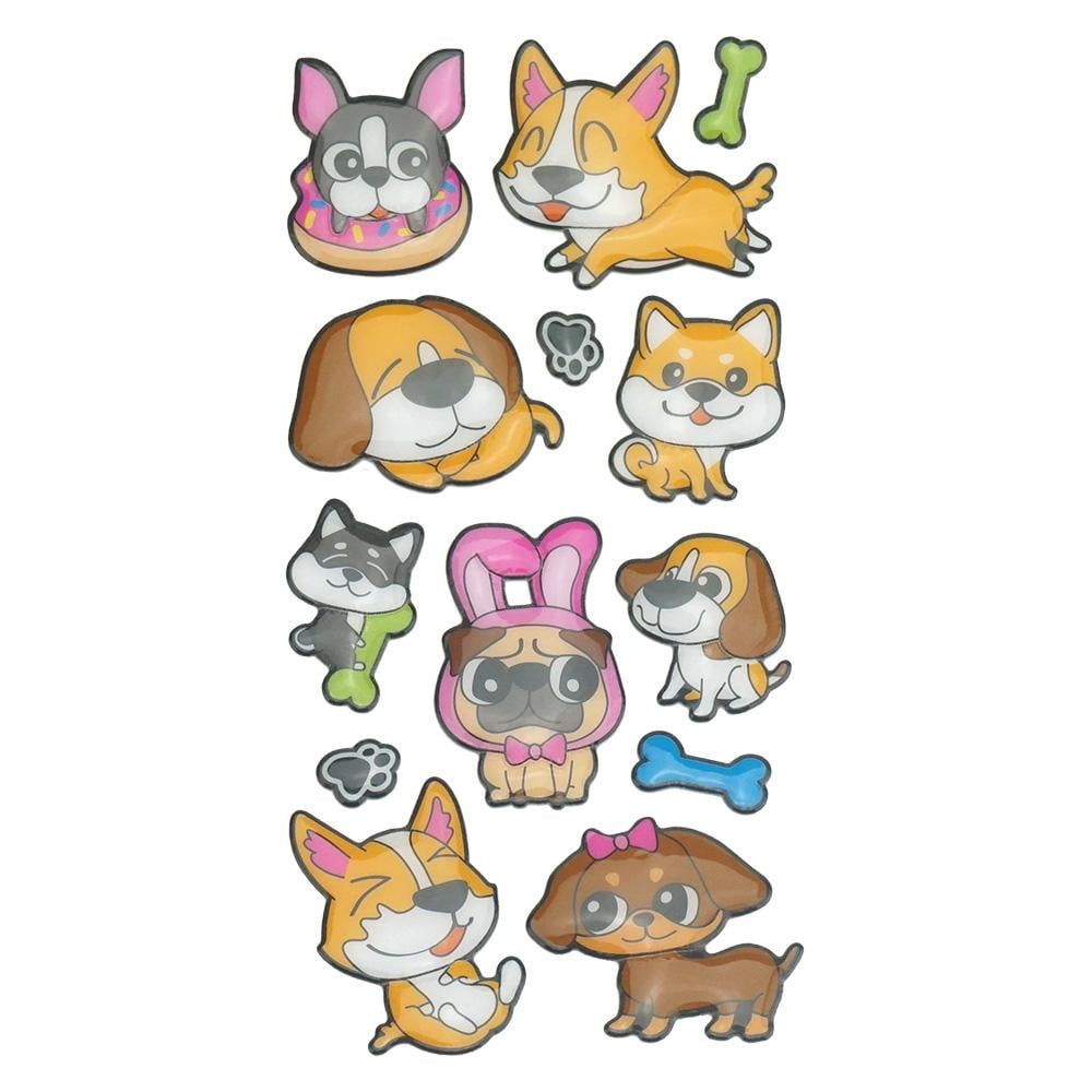 Puffy 3D Puppy Dog Stickers for scrapbooking DIY deco stickers cute kawaii characters