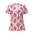 thumbnail image 3 of Naloa Strawberries Print T-Shirts Short Sleeve V Neck Tees for Women Fashion Tops Trendy Lightweight Soft Casual Summer Outfits Clothes, 3 of 5