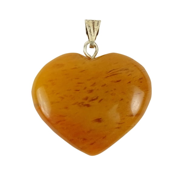 HARMONIZE Orange Aventurine Stone Heart Shape Pendant Gemstone Reiki Healing Stone Spiritual Gift Necklace