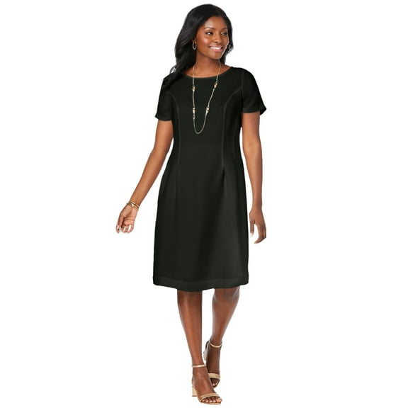 Jessica London Women's Plus Size Short Sleeve Fit and Flare Dress