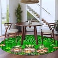 thumbnail image 3 of Round Rugs 7 Ft, St. Patrick's Day Non Slip Area Rugs for Kitchen Bedroom Entryway, Green Gnomes Shamrock Botanical Spring Washable Carpet Runner Rug Floor Mats for Bedroom Home Decor, 3 of 8
