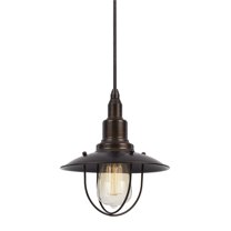 Cal Lighting Allentown 5" 150W Durable Metal Pendant in Rust Brown