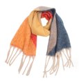 thumbnail image 1 of Bufanda cálida para mujer, chal colorido, suave y cómodo, elegante para clima frío, bufanda geométrica de jacquard con flecos, borlas de cola de cerdo, 1 of 5