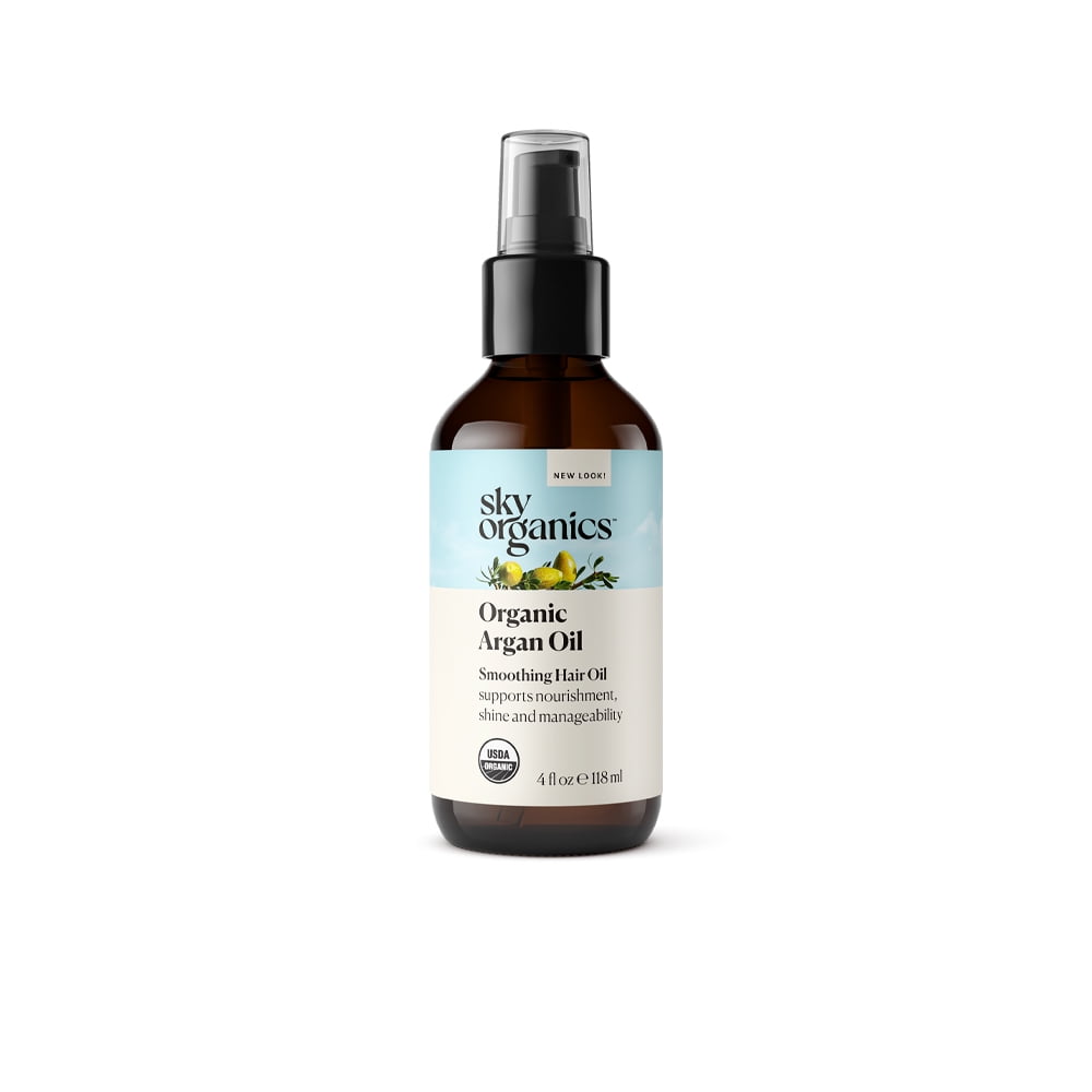 Sky Organics Organic Argan Oil for Hair to Moisturize, Smooth & Boost Shine, 4 fl. Oz