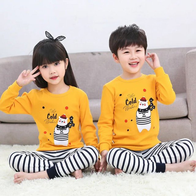 Pijamas de Navidad para niños y niñas, ropa de dormir de algodón, traje de dibujos animados, invierno, 2020