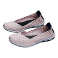 thumbnail image 2 of Wedge Slip on Loafers Walking Shoes for Women Beach Lightweight Comfortable Woven Nursing Flats Work Shoes, 2 of 6