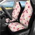 thumbnail image 2 of Yuyamidu Pink Cherry Car Seat Covers Full Set 14 Pack with Steering Wheel Cover Center Console Cover Head Rest Protector Car Seat Belt Cover Universal Fit for Auto SUV, 2 of 7