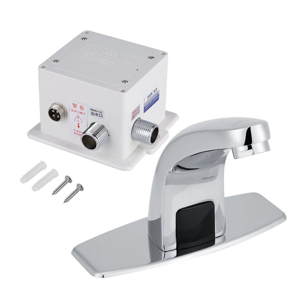 Grifo automático con sensor de infrarrojos, acabado cromado, sin contacto, para cocina, baño, fregadero, grifo de agua, manos de aleación de zinc, grifo con caja de control