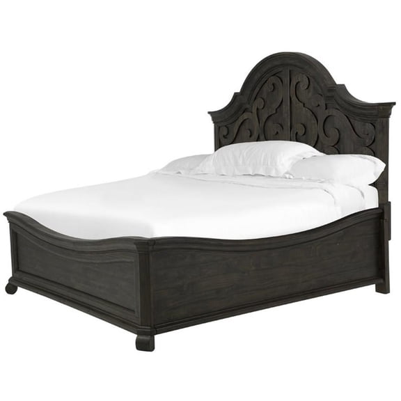 Magnussen Bellamy Traditional Peppercorn King Shaped Panel Bed