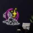 thumbnail image 3 of Handmadetneonsign Moon Cloud Neon Sign, Moon Cloud Neon Art Decor, Moon Home Bedroom Wall Decor, 3 of 5