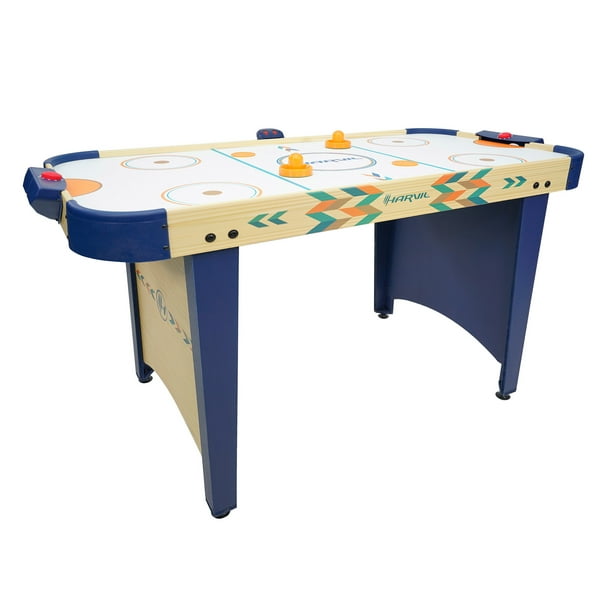 harvil 4 foot air hockey game table w/ electronic scorer, pushers