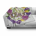 thumbnail image 3 of Mardi Gras Soft Flannel Fleece Blanket, Blazon with Flourishing Colorful Flowers Coat of Arms Masquerade Holiday Theme, Cozy Plush for Indoor and Outdoor Use, 60" x 80", Multicolor, by Ambesonne, 3 of 6