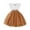 #0024-White, variant on Girls Ruffle Sleeve Tulle Dress with Belt Sweet Solid Color Party Sundress for 3-10 Years Old Summer Play